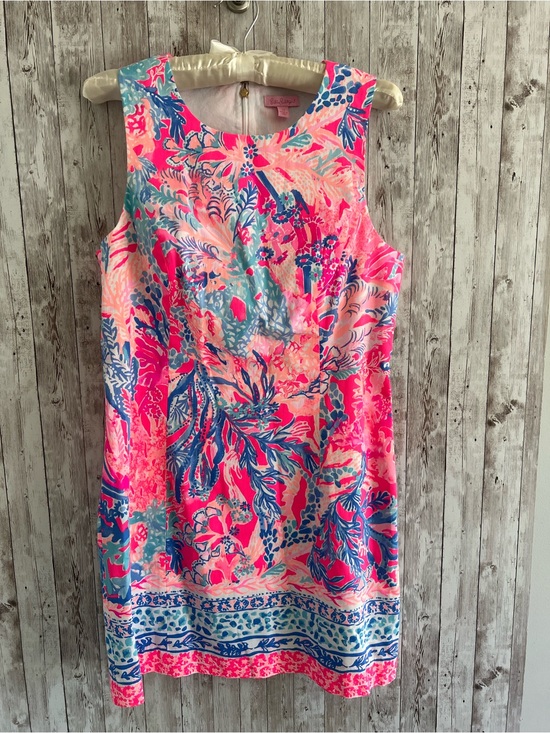 Lilly Pulitzer Dresses & Skirts - Lilly Pulitzer Mika Pink and Blue Mini Shift Dress Resort Neon Bright Size 10